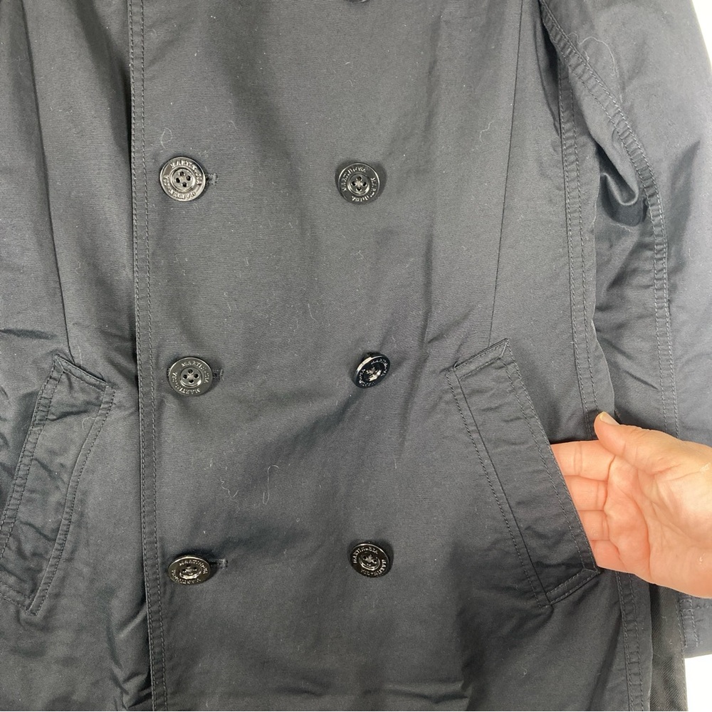Martin + Osa Belted Double Breasted Trench Raincoat Black Size S Pockets - Picture 7 of 16